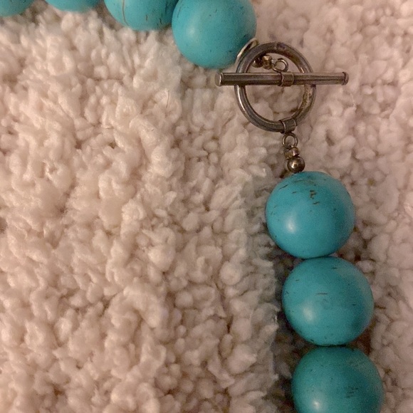 Turquoise statement necklace with amber - Picture 5 of 5